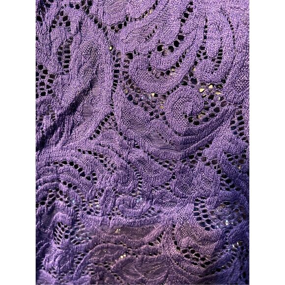 Chicos women’s navy blue lace long sleeve button down blouse S/2 - Picture 3 of 4